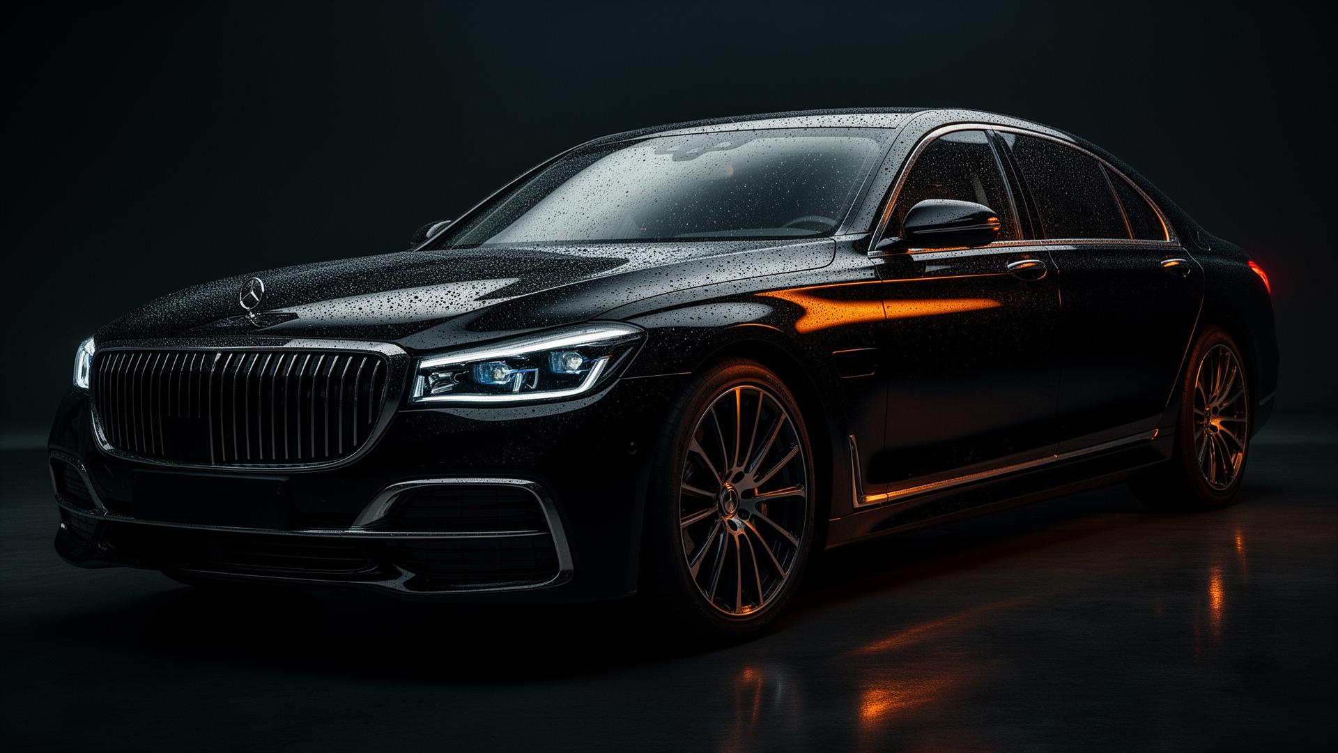 Premium gedetailde luxe auto met glanzende lak